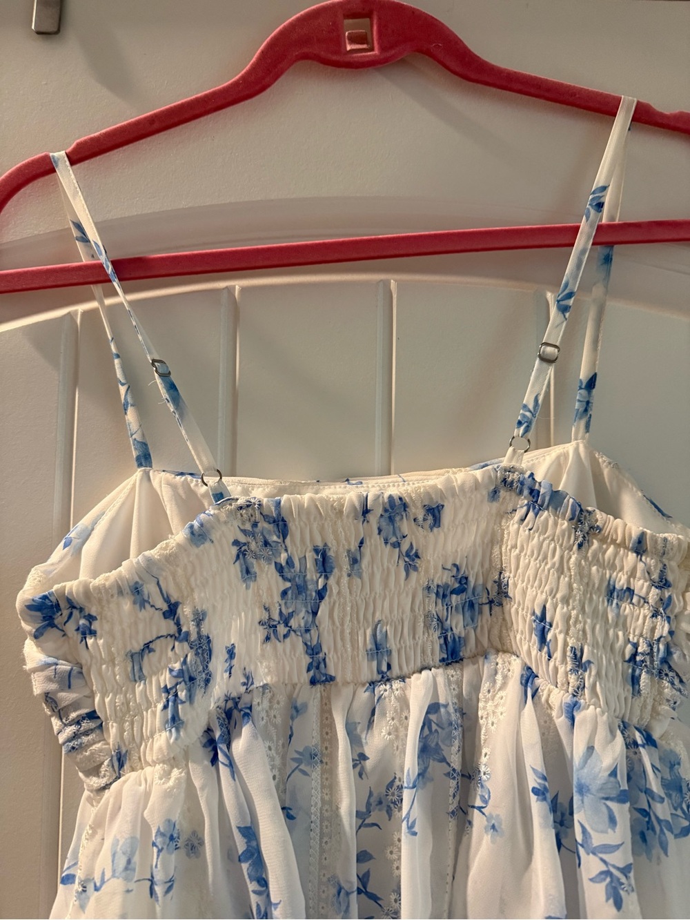 Altar'd State White Mini Dress with Blue Floral Print - Picture 3 of 5